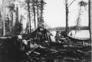 Стоянка лопарей на берегу оз. Имандра. Фото 1911 г. Из фондов Мурманского областного краеведческого музея 