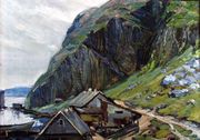 «У северных скал». Х. м., 48х65. 1965 Мурманский обл. художественный музей 