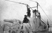 Щ-402 возвращается из боевого похода. Фото 1943 г.