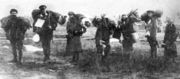 Лапландская экспедиция А. В. Барченко (1922). Слева направо: лопарь-проводник, А. В. Барченко, Н. Барченко, Л. Н. Шишелова-Маркова, Ю. В. Струтинская, А. А. Кондиайн, неизвестный, Семенов (корреспондет газеты «Известия»). Архив семьи Кондиайн  Из кн.: Андреев А., Бережков В. Оккультисты Лубянки 
