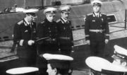 42-я Бригада ПЛ. Построение на причале. Командир — кап. 1 ранга Г. Сучков