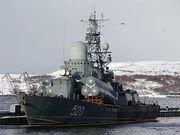 Ракетный корабль у причала. Лиинахамари
